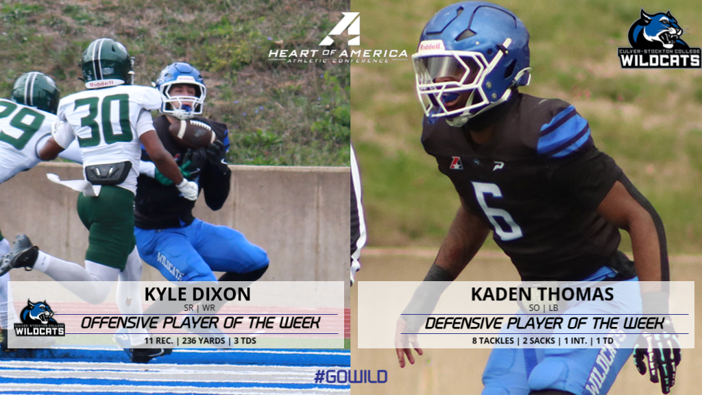 Dixon, Thomas Earn Weekly Honors for Play against Central Methodist